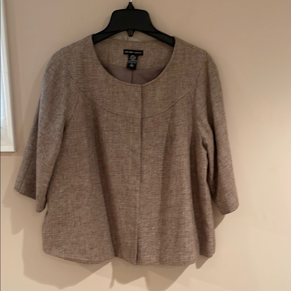 New York & Company Tan Textured Jacket